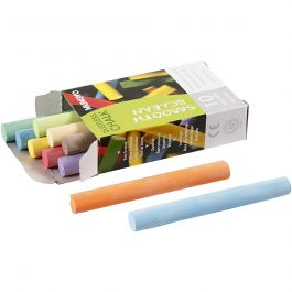 Chalkboard Chalk, assorted colours, L: 8 cm, D: 10 mm, 10 pc/ 1 pack [HOB-344760]