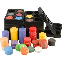 Watercolour, assorted colours, H: 16 mm, D: 44 mm, 1 set [HOB-34499]