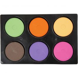 Watercolour In Palette, D: 44 mm, H: 16 mm, additional colours, 6pcs [HOB-34561]