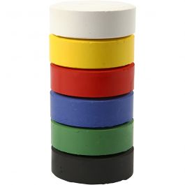 Watercolour, primary colours, H: 19 mm, D: 57 mm, 6 pc/ 1 pack [HOB-34566]