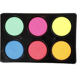 Watercolour, neon colours, H: 16 mm, D: 44 mm, 1 set [HOB-34591]