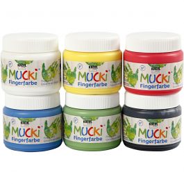 Finger Paint, assorted colours, 6x150 ml/ 1 pack [HOB-34766]