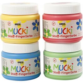 Finger Paint, blue, green, red, yellow, 4x150 ml/ 1 pack [HOB-34770]
