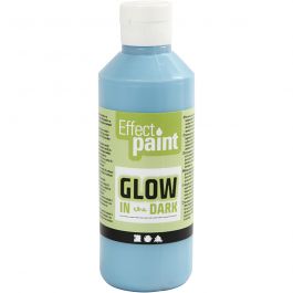 Glow in the Dark Paint, fluorescent light blue, 250 ml/ 1 bottle [HOB-34930]