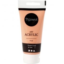 Pigment Art Acrylic Paint, pastel coral, transparent, 75 ml/ 1 bottle [HOB-35142]