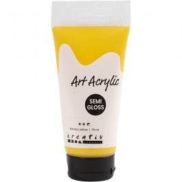 Pigment Art Acrylic Paint, primary yellow, semi opaque, 75 ml/ 1 bottle [HOB-35143]