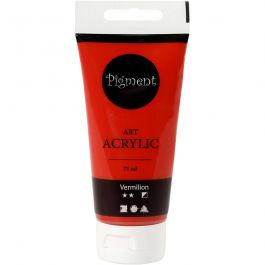 Pigment Art Acrylic Paint, vermilion, semi opaque, 75 ml/ 1 bottle [HOB-35145]
