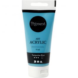 Pigment Art Acrylic Paint, turquoise blue, opaque, 75 ml/ 1 bottle [HOB-35151]