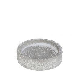 Cement wax dish light grey Ø8 x H2 cm (12 pcs) [IFS-36050]