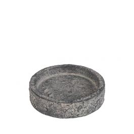 Cement wax dish dark grey Ø8 x H2 cm (12 pcs) [IFS-36051]