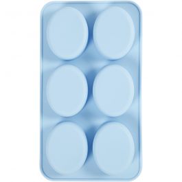 Silicone mould, light blue, H: 2,5 cm, L: 28 cm, W: 16 cm, hole size 7,8 x 6,1 cm, 100 ml, 1 pc [HOB-371810]