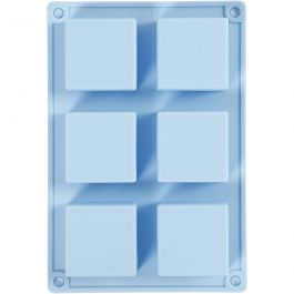 Silicone mould, light blue, H: 2,5 cm, L: 21,5 cm, W: 14,5 cm, hole size 5 x 5  cm, 60 ml, 1 pc [HOB-371811]