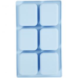 Silicone mould, light blue, H: 2,5 cm, L: 26 cm, W: 15,5 cm, hole size 7 x 5,9 cm, 100 ml, 1 pc [HOB-371812]