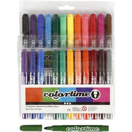 Colortime Marker, assorted colours, line 5 mm, 24 pc/ 1 pack [HOB-37349]