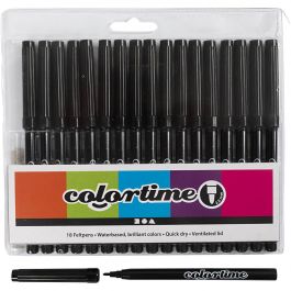 Colortime Markers, line 2 mm, black, 18pc/ 1 pack [HOB-373561]