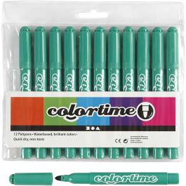 Colortime Marker, clear green, line 5 mm, 12 pc/ 1 pack [HOB-37357]