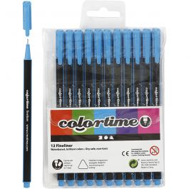 Colortime Fineliner, light blue, line 0,6-0,7 mm, 12 pc/ 1 pack [HOB-373635]