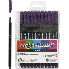 Colortime Fineliner, purple, line 0,6-0,7 mm, 12 pc/ 1 pack [HOB-373636]