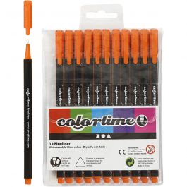 Colortime Fineliner, orange, line 0,6-0,7 mm, 12 pc/ 1 pack [HOB-373638]