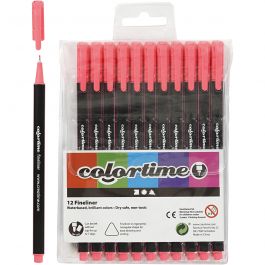 Colortime Fineliner, pink, line 0,6-0,7 mm, 12 pc/ 1 pack [HOB-373639]