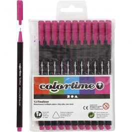 Colortime Fineliner, cyclamen, line 0,6-0,7 mm, 12 pc/ 1 pack [HOB-373641]