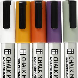 Chalk markers, mute colours, line 1,2-3 mm, 5 pc/ 1 pack [HOB-37386]