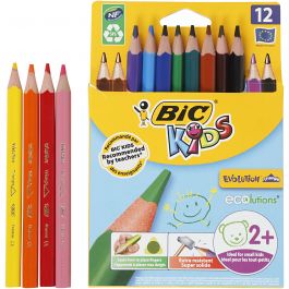 Evolution Triangular Colouring Pencils, assorted colours, L: 14 cm, lead 5 mm, 12 pc/ 1 pack [HOB-37597]
