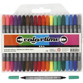 Colortime Double Marker, standard colours, line 2,3+3,6 mm, 20 pc/ 1 pack [HOB-37983]