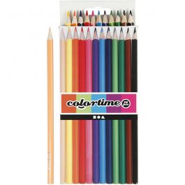 Colortime colouring pencils, assorted colours, L: 17,45 cm, lead 3 mm, 12 pc/ 1 pack [HOB-38093]