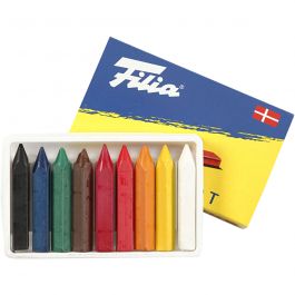 Oil Crayons, L: 5 cm, thickness 7x7 mm, 9 pc/ 1 pack [HOB-38105]