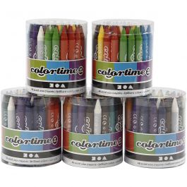 Colortime wax crayons, 5x48 asstd./ 1 set [HOB-38145]