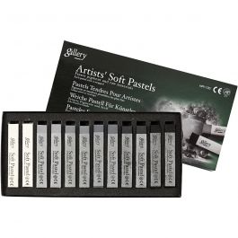 Gallery Soft Pastel Set, grey, L: 6,5 cm, thickness 10 mm, 12 pc/ 1 pack [HOB-38160]