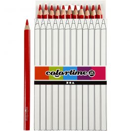 Colortime colouring pencils, red, L: 17,45 cm, lead 5 mm, JUMBO, 12 pc/ 1 pack [HOB-38172]