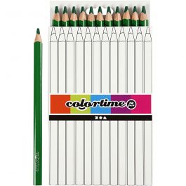 Colortime colouring pencils, green, L: 17,45 cm, lead 5 mm, JUMBO, 12 pc/ 1 pack [HOB-38179]
