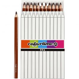 Colortime colouring pencils, brown, L: 17,45 cm, lead 5 mm, JUMBO, 12 pc/ 1 pack [HOB-38180]