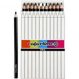 Colortime colouring pencils, black, L: 17,45 cm, lead 5 mm, JUMBO, 12 pc/ 1 pack [HOB-38181]