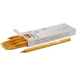 Super Ferby 1 colouring pencils, yellow, L: 18 cm, lead 6.25 mm, 12 pc/ 1 pack [HOB-38353]