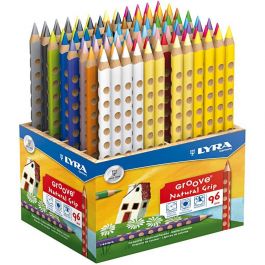 Groove Colouring Pencils, assorted colours, L: 18 cm, lead 4.25 mm, 96 pc/ 1 pack [HOB-38503]