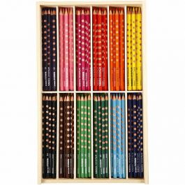Groove Slim Colouring Pencils, assorted colours, L: 18 cm, lead 3,3 mm, 144 pc/ 1 pack [HOB-38508]