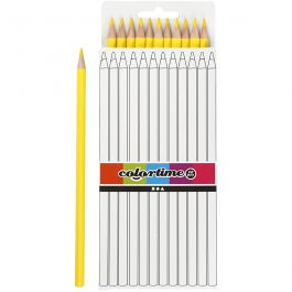 Colortime colouring pencils, yellow, L: 17 cm, lead 3 mm, 12 pc/ 1 pack [HOB-38570]