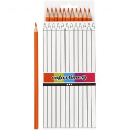 Colortime colouring pencils, orange, L: 17 cm, lead 3 mm, 12 pc/ 1 pack [HOB-38571]