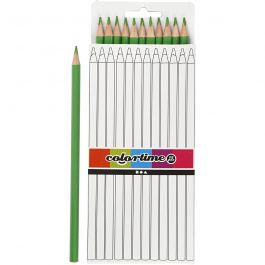 Colortime colouring pencils, light green, L: 17 cm, lead 3 mm, 12 pc/ 1 pack [HOB-38578]