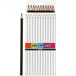 Colortime colouring pencils, black, L: 17 cm, lead 3 mm, 12 pc/ 1 pack [HOB-38581]