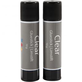 Clear Glue Stick, Round, 2 pc/ 1 pack, 10 g [HOB-390410]