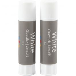 White glue stick, round, 2 pc/ 1 pack, 10 g [HOB-390440]