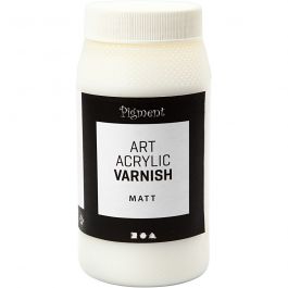 Art Acrylic Varnish, matt transparent, white, matt, 500 ml/ 1 tub [HOB-39280]