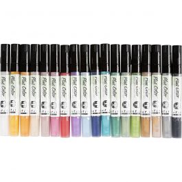 Plus Color Marker, assorted colours, L: 14,5 cm, line 1-2 mm, 18 pc/ 1 pack, 5,5 ml [HOB-39893]