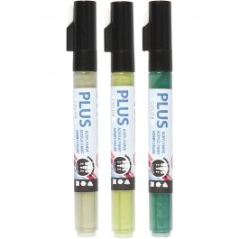 Plus Color Marker, eucalyptus, dark green, leaf green, L: 14,5 cm, line 1-2 mm, 3 pc/ 1 pack, 5,5 ml [HOB-39897]