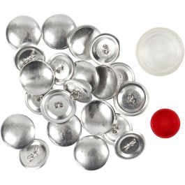 DIY Covered Buttons, D: 22 mm, 12 pc/ 1 pack [HOB-40415]
