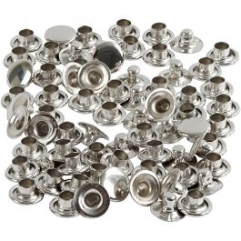 Rivets, silver, D: 7 mm, 50 pc/ 1 pack [HOB-406130]